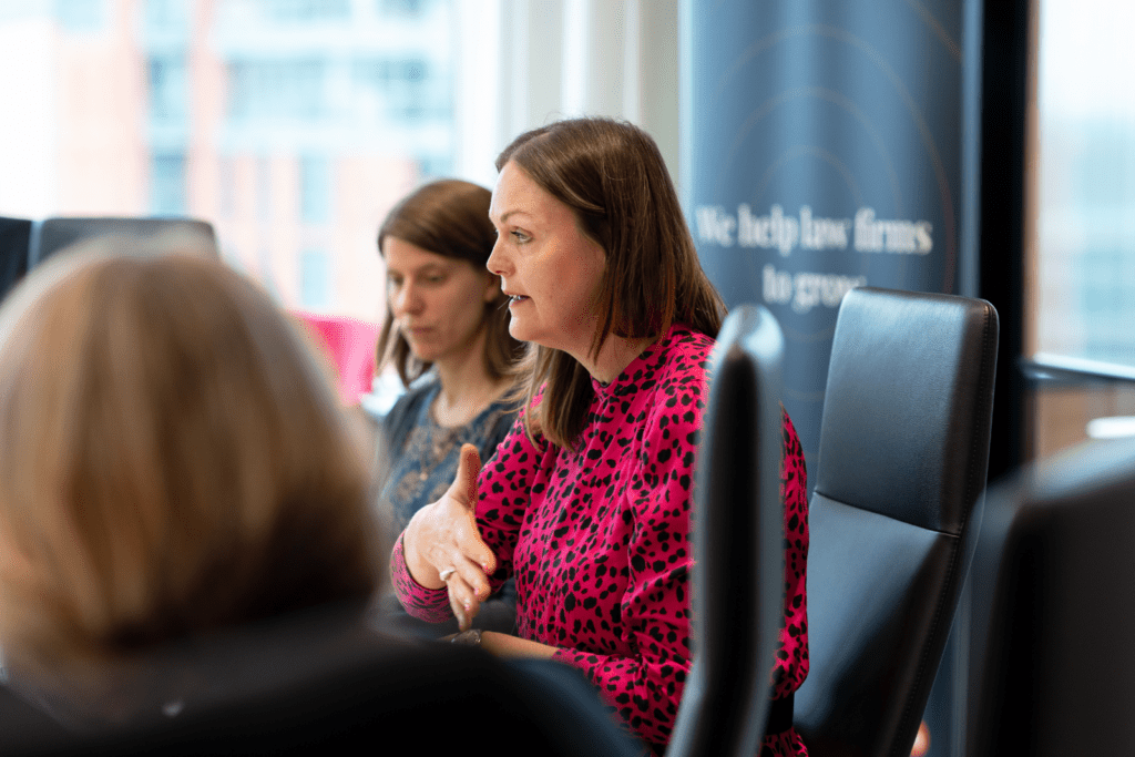 Victoria Moffatt presenting at a panel session